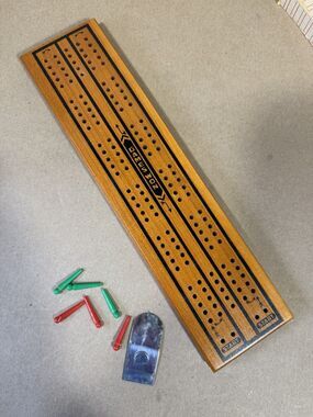 Vintage Drueke Authentic American Design Wood Cribbage Board No.10 Paperwork Box